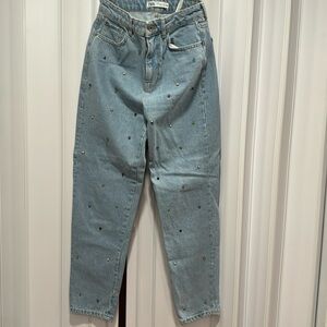denim pants with stones